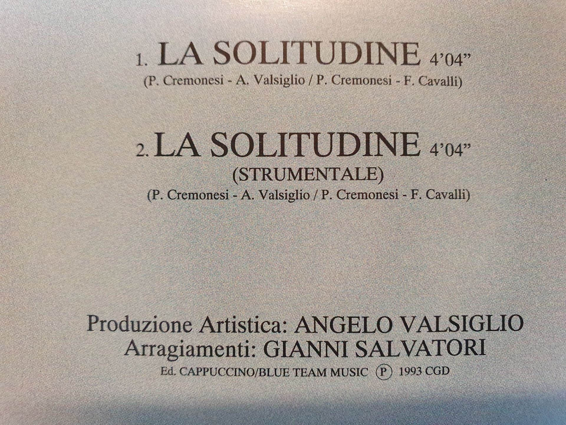 Laura Pausini, La Solitudine, CD (Single), laura pausini cd